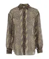 Aspesi Python-print Buttoned Shirt In Brown