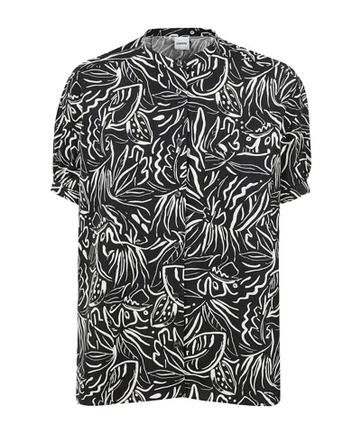 Aspesi Printed Short-sleeved Shirt In Black