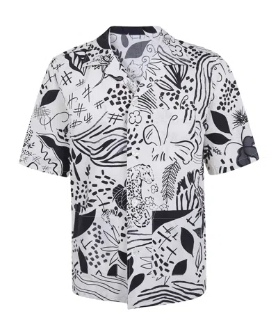 Aspesi Printed Short-sleeved Shirt In White