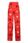 Aspesi Silk Pants With Polka Dot Pattern In Orange
