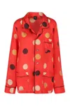 Aspesi Dot-print Silk Shirt In Red