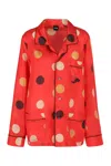 Aspesi Dot-print Silk Shirt In Red