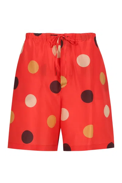 ASPESI PRINTED SILK SHORTS
