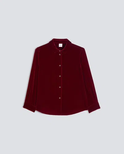 Aspesi Printed Viscose And Silk Twill Shirt - Burgundy