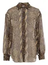 Aspesi Python-print Buttoned Shirt In Brown