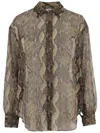 Aspesi Python-print Buttoned Shirt In Green