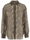 Aspesi Python-print Buttoned Shirt In Brown