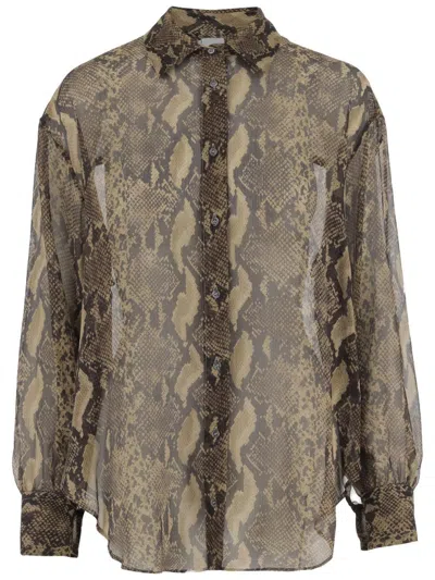 ASPESI PYTHON-PRINT SILK SHIRT