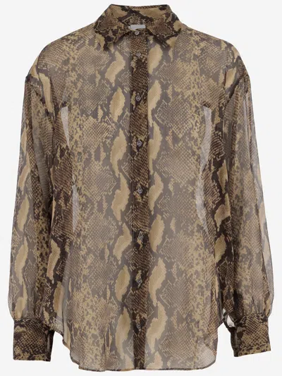 ASPESI ASPESI PYTHON PRINT SILK SHIRT