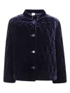 Aspesi Quilted Buttoned Jacket In Blue