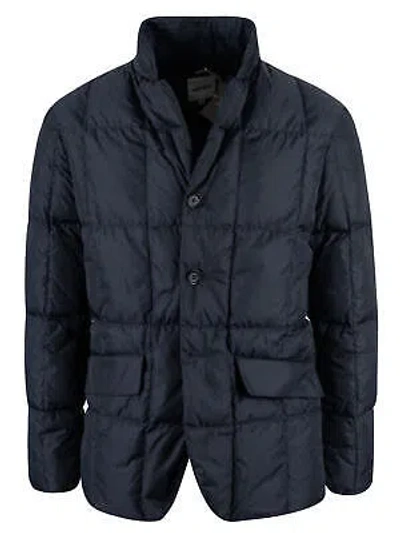 Pre-owned Aspesi Quilted Buttoned Jacket S In Blue