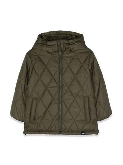 Aspesi Quilted Down Jacket With Hood In Green