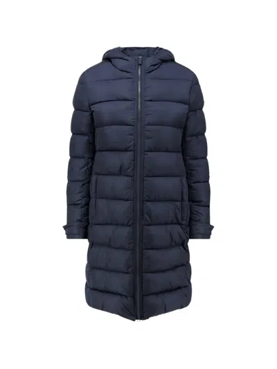 Aspesi Quilted Hooded Jacket In Blue