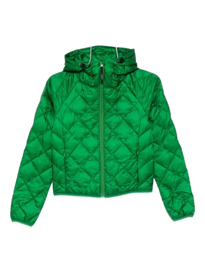 Aspesi Quilted Hooded Jacket In Green