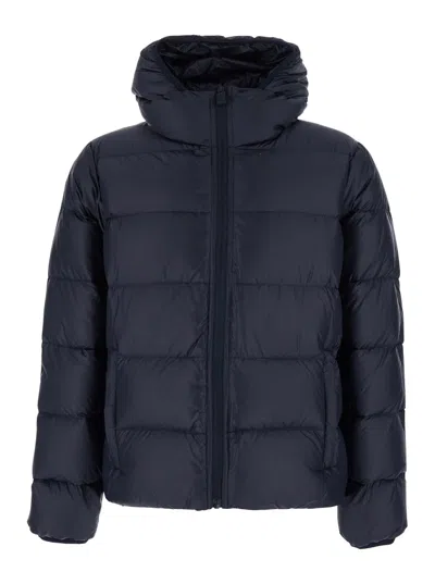 Aspesi Quilted Technical Fabric Down Jacket In Blue