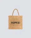 Aspesi Logo-embroidered Tote Bag In Nude