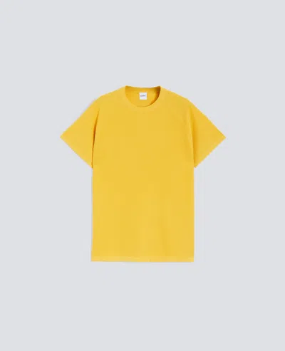 Aspesi Raglan Sweater In Micro Cotton Waffle In Yellow