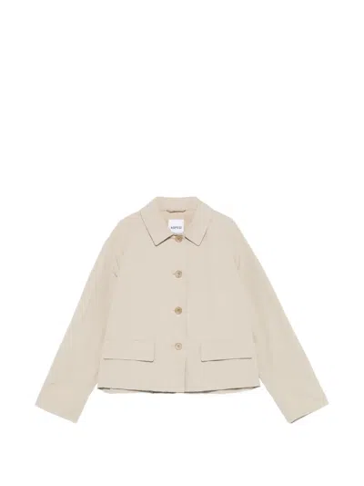 Aspesi Raglan-sleeve Button-up Jacket In Neutral