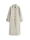 ASPESI LONG BEIGE TRENCH COAT WITH BUTTONS