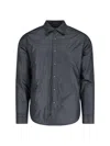 Aspesi Round Hem Nylon Taffeta Water-repellent Shirt In Black