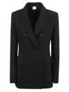 Aspesi Rear Slit Double-breasted Dinner Jacket In Black