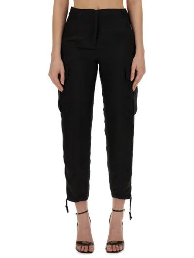 Aspesi Regular Fit Cargo Pants With Adjustable Hems And Side Pockets In Black