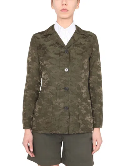 Aspesi Camouflage-print Jacket In Green