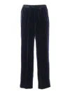 Aspesi Relaxed-fit Black Long Pants With Elegant Draping In Blue