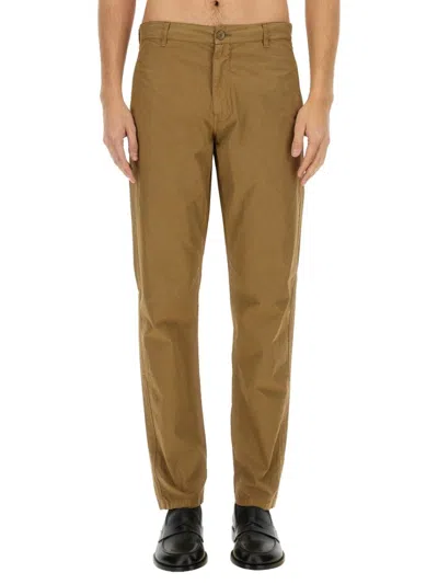 ASPESI RELAXED-FIT BROWN CHINO PANTS WITH SUBTLE SHEEN