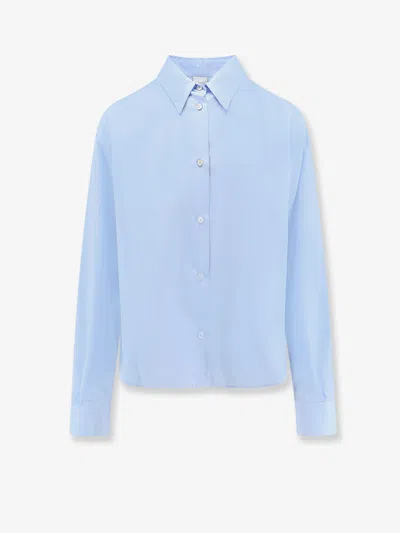 Aspesi Button-up Box-pleat Shirt In Blue