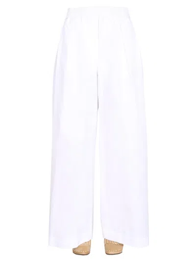 Aspesi Relaxed Fit Wide-leg Trousers In White