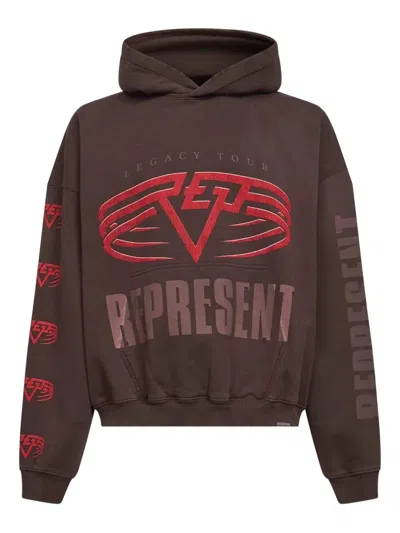 Aspesi "represent Living Legacy Tour" Hoodie In Brown