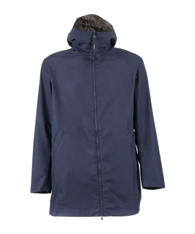 Aspesi Reversible Hooded Jacket In Blue