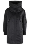 Aspesi Ribbed Bomber Jacket With Removable Hood In Black