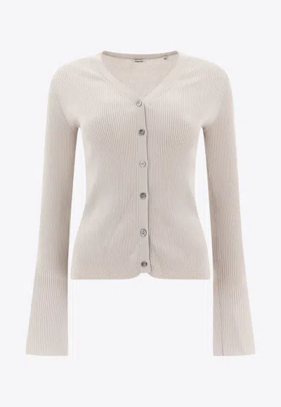 ASPESI RIBBED BUTTONED CARDIGAN