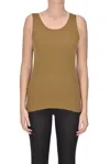 Aspesi Plain Knitted Tank Top In Kaki