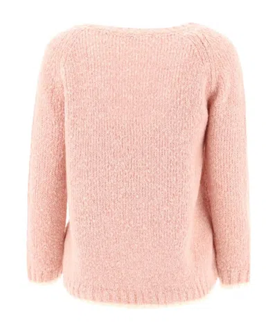 Aspesi Ribbed Crewneck Jumper In Pink