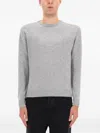 Aspesi Classic Gray Crew Neck Sweater With Ribbed Trim In Gray