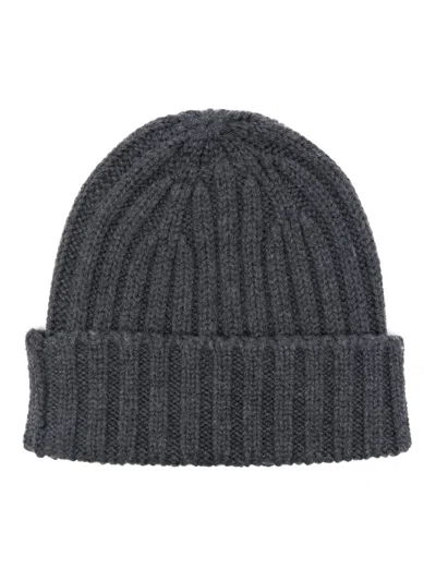 Aspesi Ribbed-knit Beanie In Grey