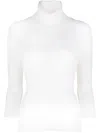 Aspesi Ribbed-knit Roll-neck Knitted Top In White