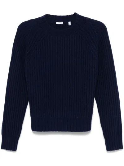 Aspesi Ribbed-knit Sweater In Blau