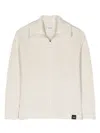 Aspesi Ribbed-knit Zip-up Jumper In Neutrals