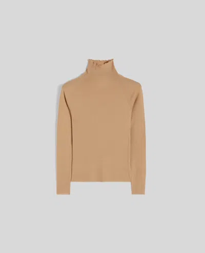 Aspesi Ribbed Merino Wool Jumper In Brown