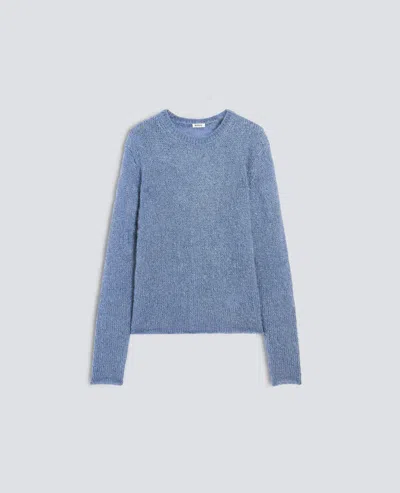 Aspesi Ribbed Mohair And Wool Crew-neck Knit - Sky Blue