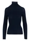 Aspesi Ribbed Turtleneck Sweater In Blue