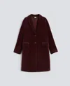 Aspesi Ribbed Velvet Coat In Burgundy