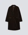 Aspesi Ribbed Velvet Coat In Brown