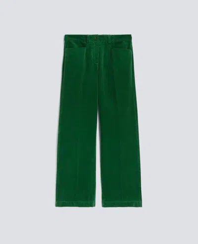 Aspesi Ribbed Velvet Trousers In Green