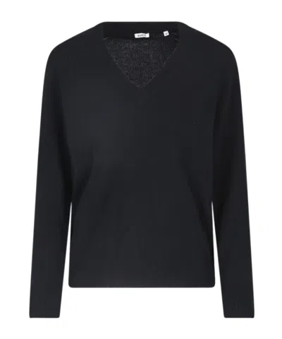 ASPESI RIBBED V-NECK KNIT TOP