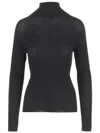 Aspesi Ribbed-knit Roll-neck Knitted Top In Black